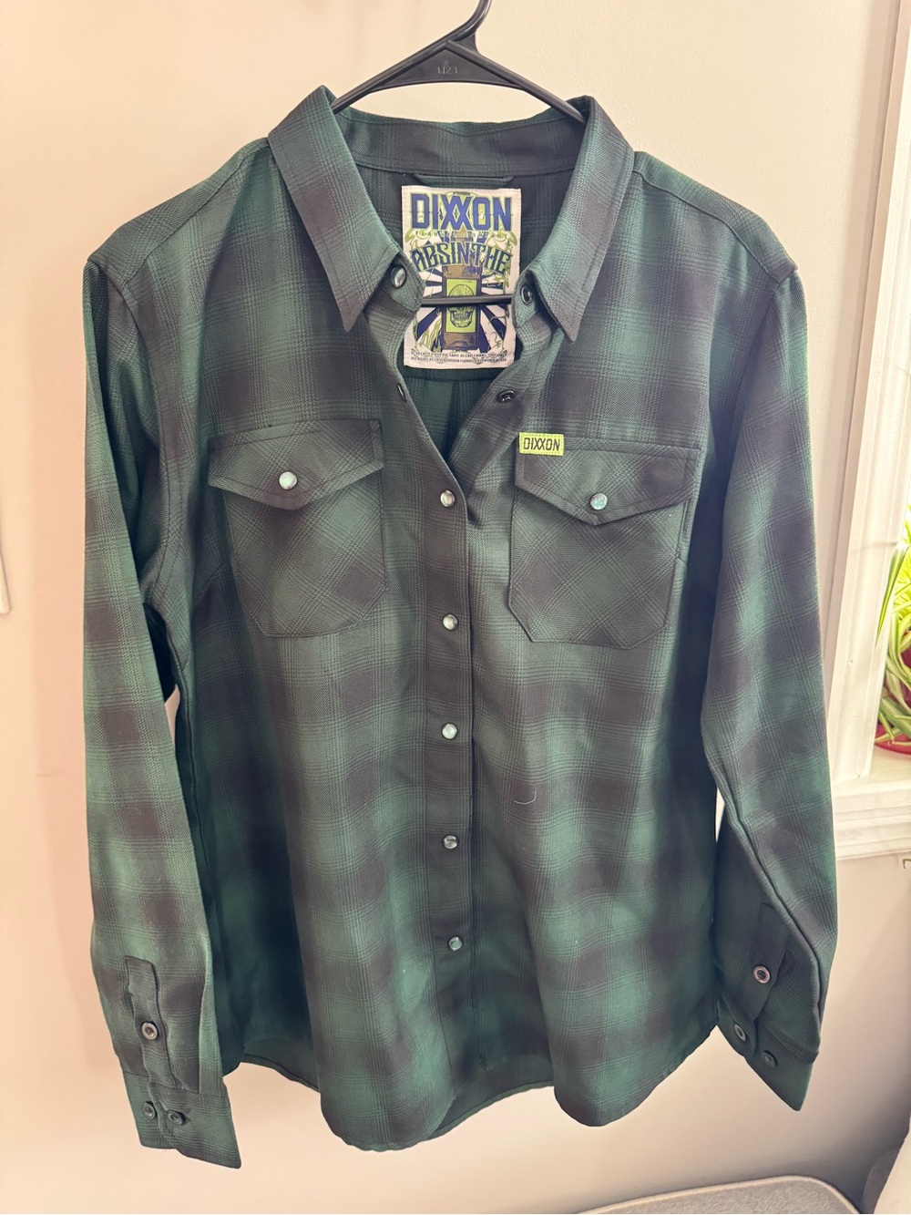 DIXXON Green Plaid Men’s Snap-Front Button Shirt